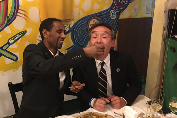 慰労会でのヨナス選手